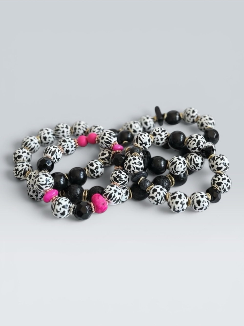 Saturday Stack it, Style It, Slay it Animal Print Statement Bracelet Set - Picture 3 of 6